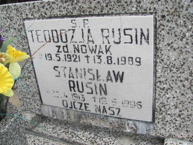 Stanisław RUSIN 1913 Września - Grobonet - Wyszukiwarka osób pochowanych