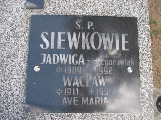 Jadwiga SIEWKA 1909 Września - Grobonet - Wyszukiwarka osób pochowanych