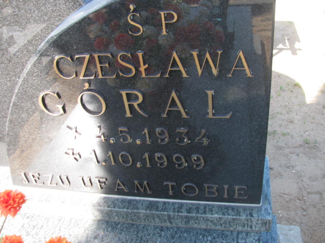Grób CZESŁAWA GÓRAL