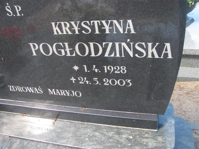 Krystyna POGŁODZIŃSKA 1928 Września - Grobonet - Wyszukiwarka osób pochowanych