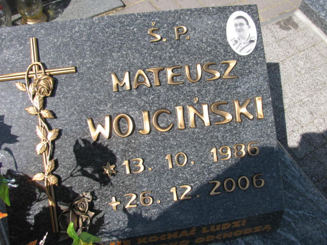 Mateusz WOJCIŃSKI 1986 Września - Grobonet - Wyszukiwarka osób pochowanych