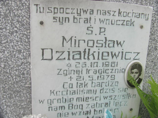 Mirosław DZIATKIEWICZ 1961 Września - Grobonet - Wyszukiwarka osób pochowanych