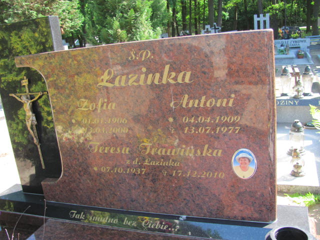 Antoni ŁAZINKA 1909 Września - Grobonet - Wyszukiwarka osób pochowanych