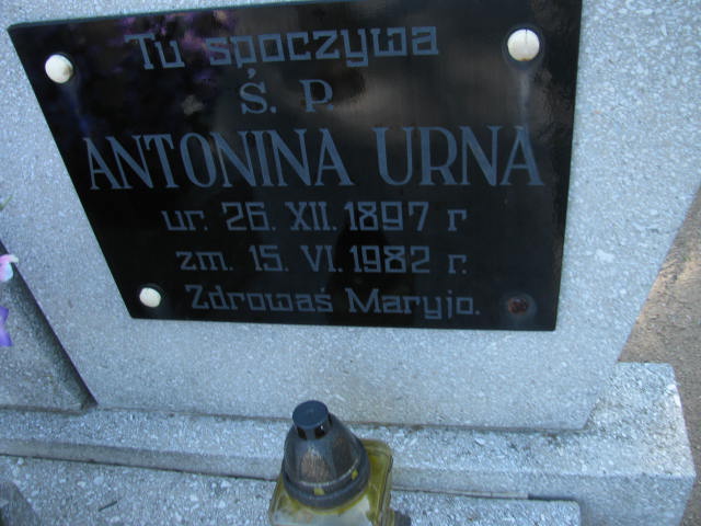 Antonina URNA 1897 Września - Grobonet - Wyszukiwarka osób pochowanych